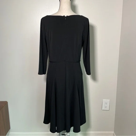 Ann Taylor Black Fit and Flare 3/4 Sleeves Size 10 - Picture 9 of 13